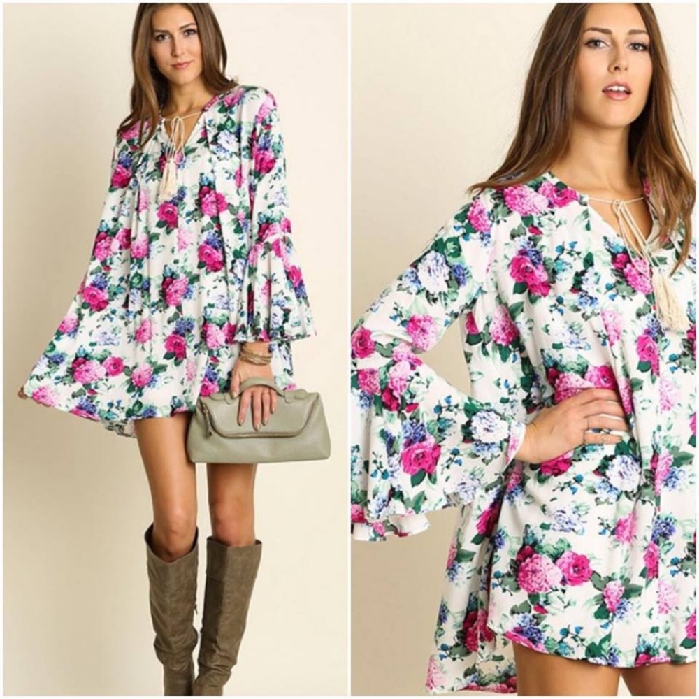 Umgee Bell Sleeve Dress